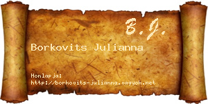 Borkovits Julianna névjegykártya